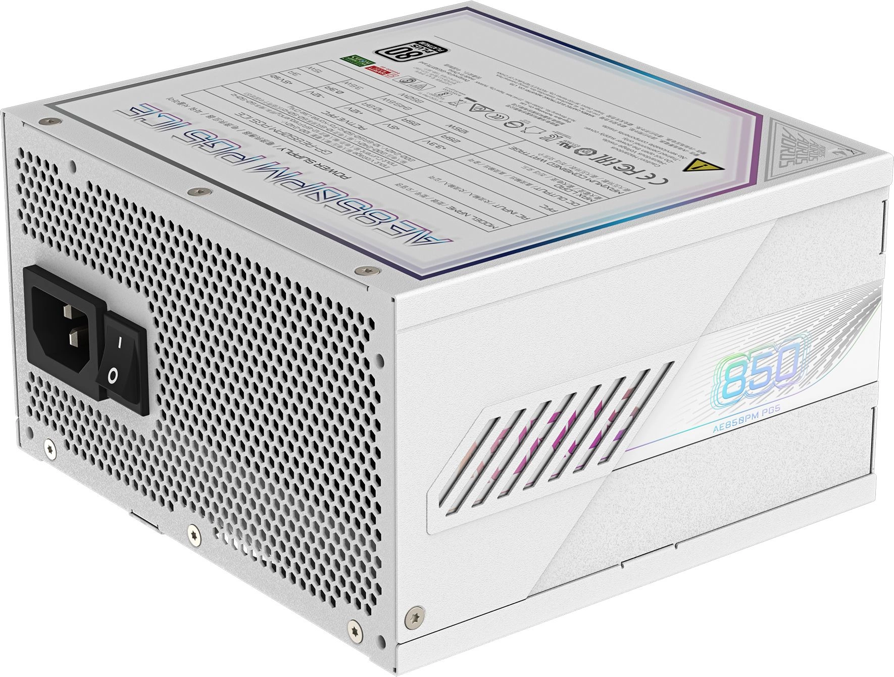 Блок питания Gigabyte ATX 850W GP-AE850PM PG5 ICE Gen.5 80+ platinum (20+4pin) APFC 120mm fan 8xSATA