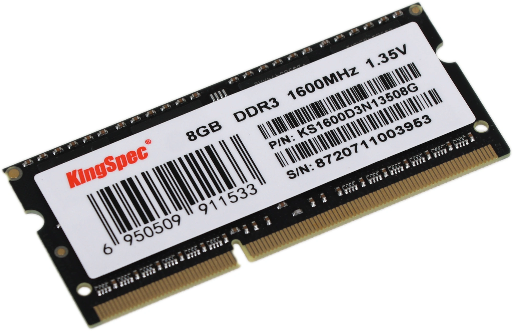 Память DDR3L 8GB 1600MHz Kingspec KS1600D3N13508G RTL PC3L-12800 CL11 SO-DIMM 204-pin 1.35В single rank Ret