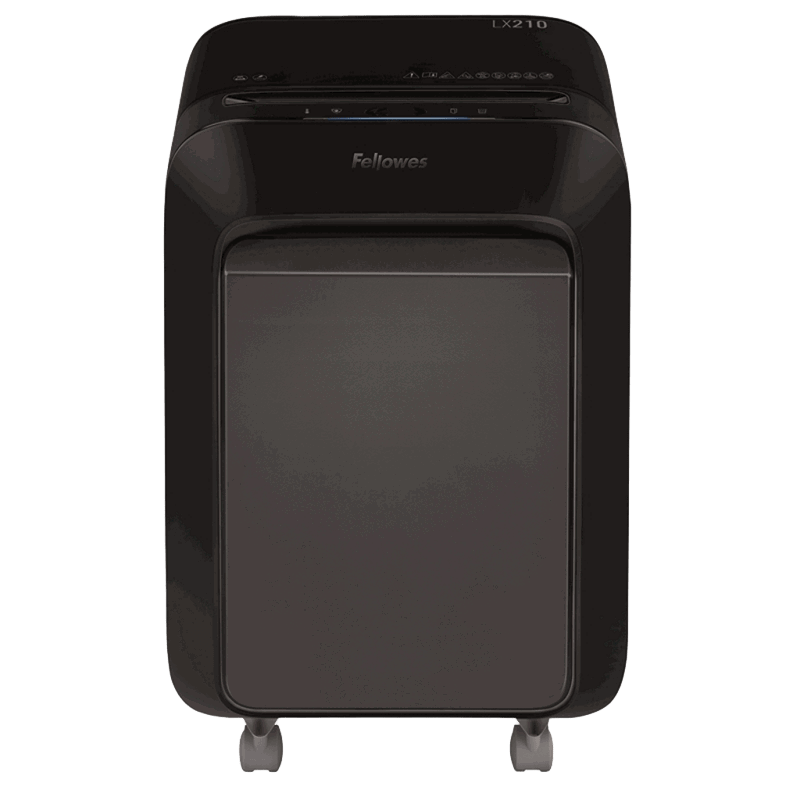 Шредер Fellowes PowerShred LX210 черный (секр.P-4) фрагменты 16лист. 23лтр. скрепки скобы пл.карты