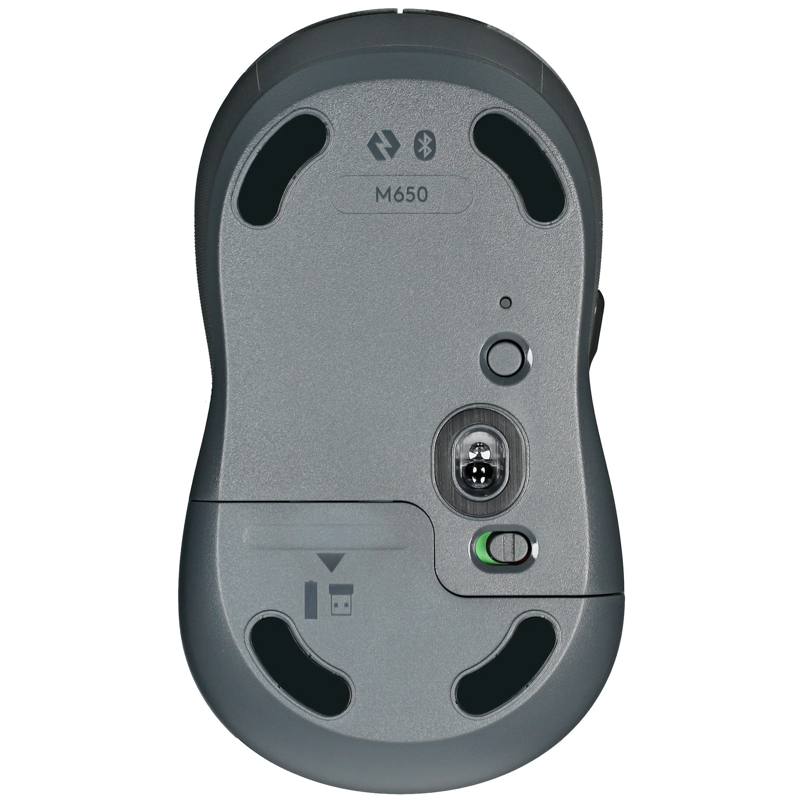 Мышь Logitech M650 графитовый оптическая 4000dpi беспров. BT/Radio USB 4but (910-006390)