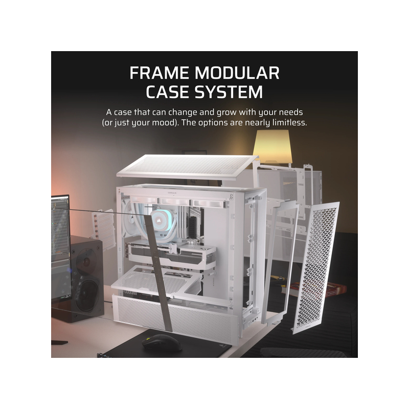 Корпус Corsair Frame 4000D, Midi-Tower, TG, no fan, 2xUSB-A 3.2, 1xUSB 3.2 Type-C, E-ATX, ATX, mATX,