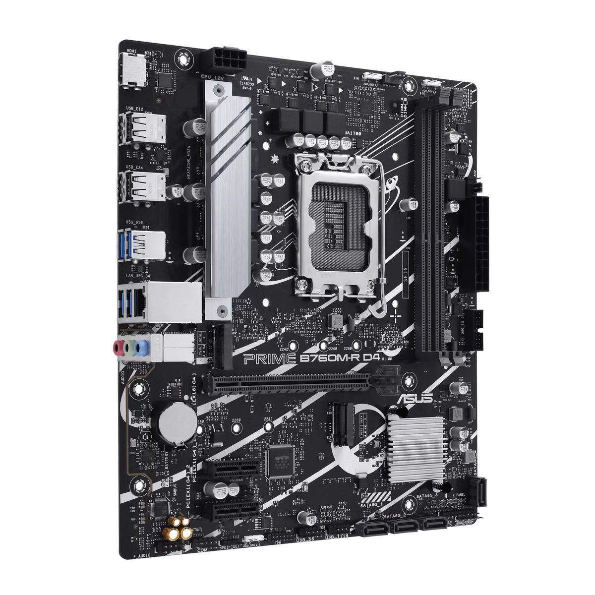 Материнская плата Asus PRIME B760M-R D4 Soc-1700 Intel B760 2xDDR4 mATX AC`97 8ch(7.1) 2.5Gg RAID+HD