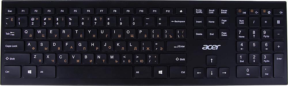 Клавиатура Acer OKR010 черный USB беспроводная slim Multimedia (ZL.KBDEE.003)