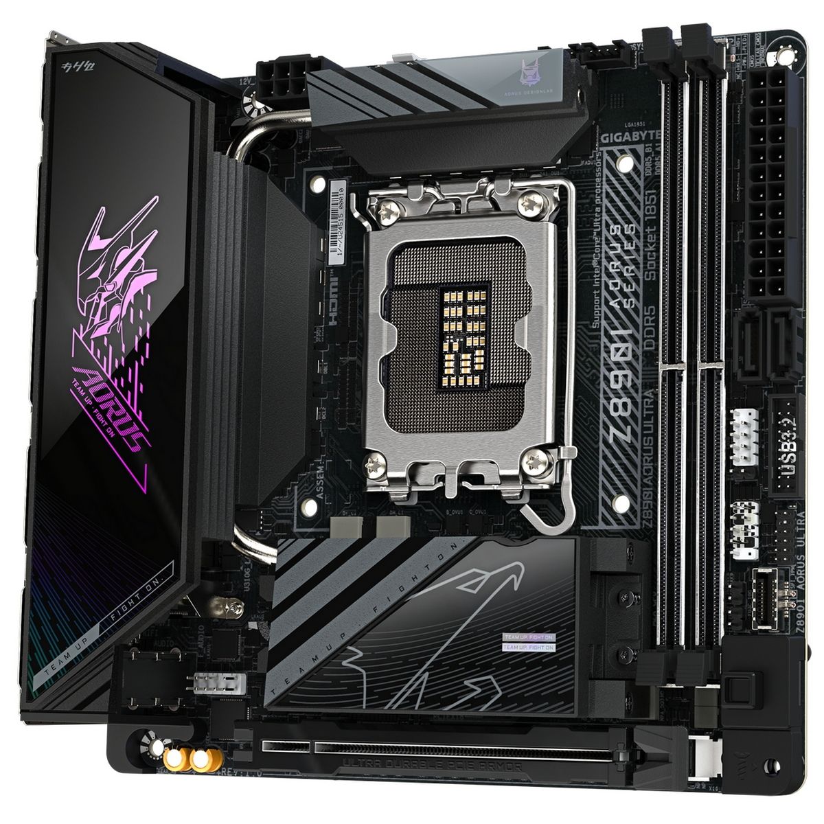 Материнская плата Gigabyte Z890I AORUS ULTRA Soc-1851 Intel Z890 2xDDR5 mini-ITX AC`97 8ch(7.1) 2.5G