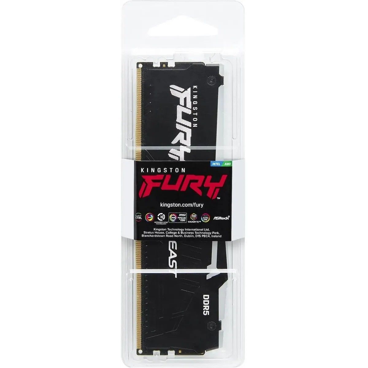 Память DDR5 16GB 6000MHz Kingston KF560C30BBEA-16 Fury Beast Black Expo RGB RTL Gaming PC5-48000 CL3