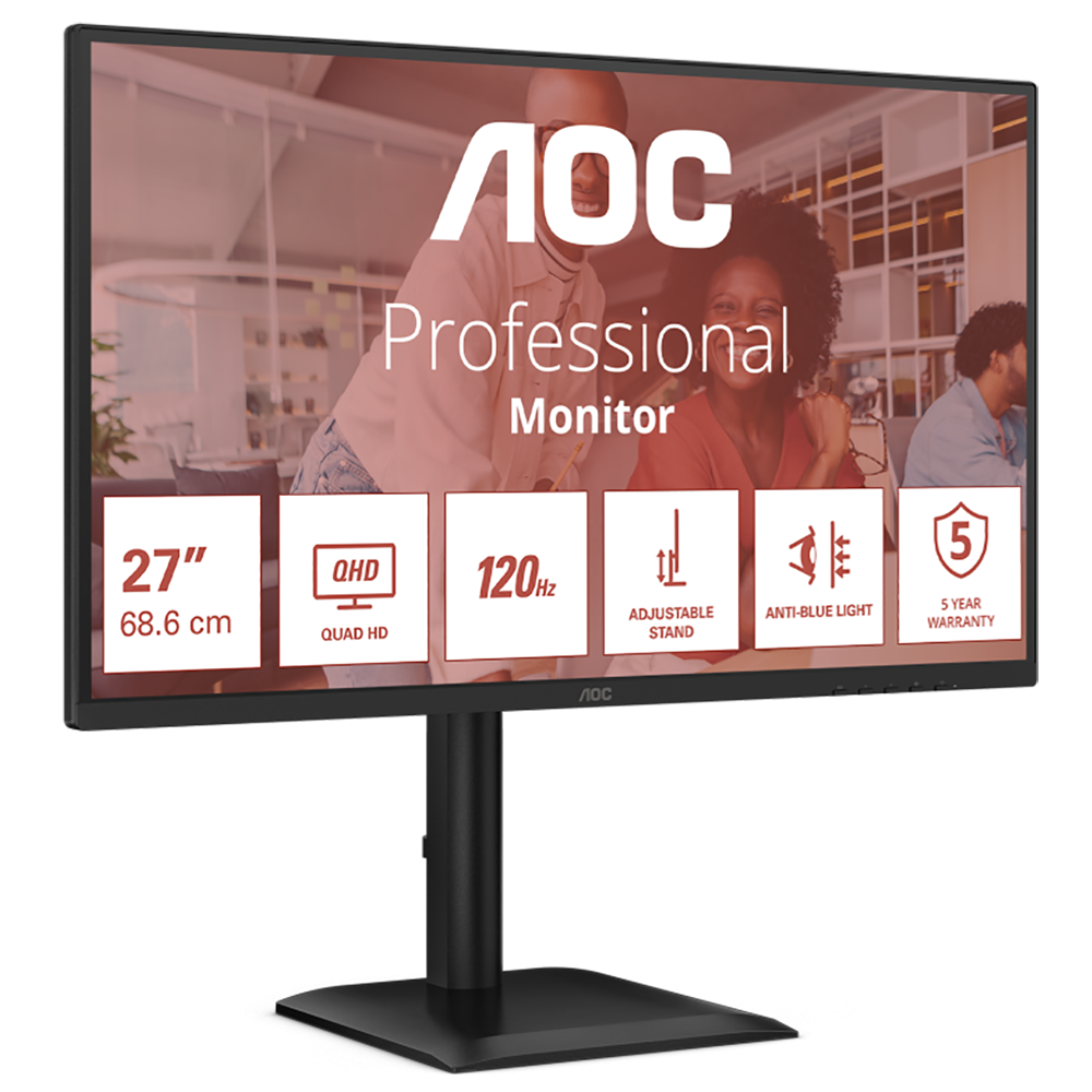 Монитор AOC 27" Q27E4U черный IPS LED 4ms 16:9 HDMI M/M матовая HAS Piv 1500:1 350cd 178гр/178гр 256