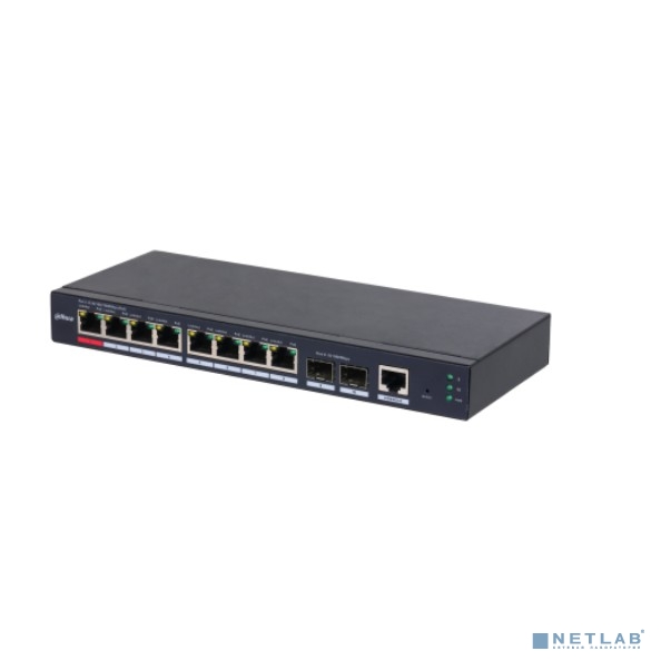 Коммутатор Dahua DH-S4210-8GT-110 (L2) 10x1Гбит/с 2SFP 8PoE 110W управляемый