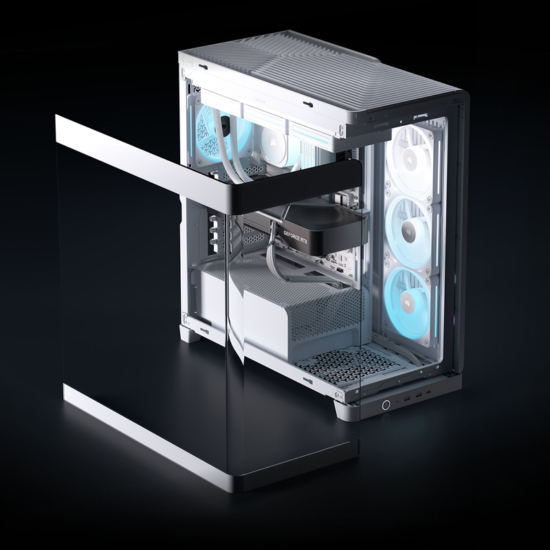 Корпус Corsair Frame 4500X LX-R RGB iCUE LINK, Midi-Tower, TG, 3x120mm ARGB reverse fans, 2xUSB-A 3.