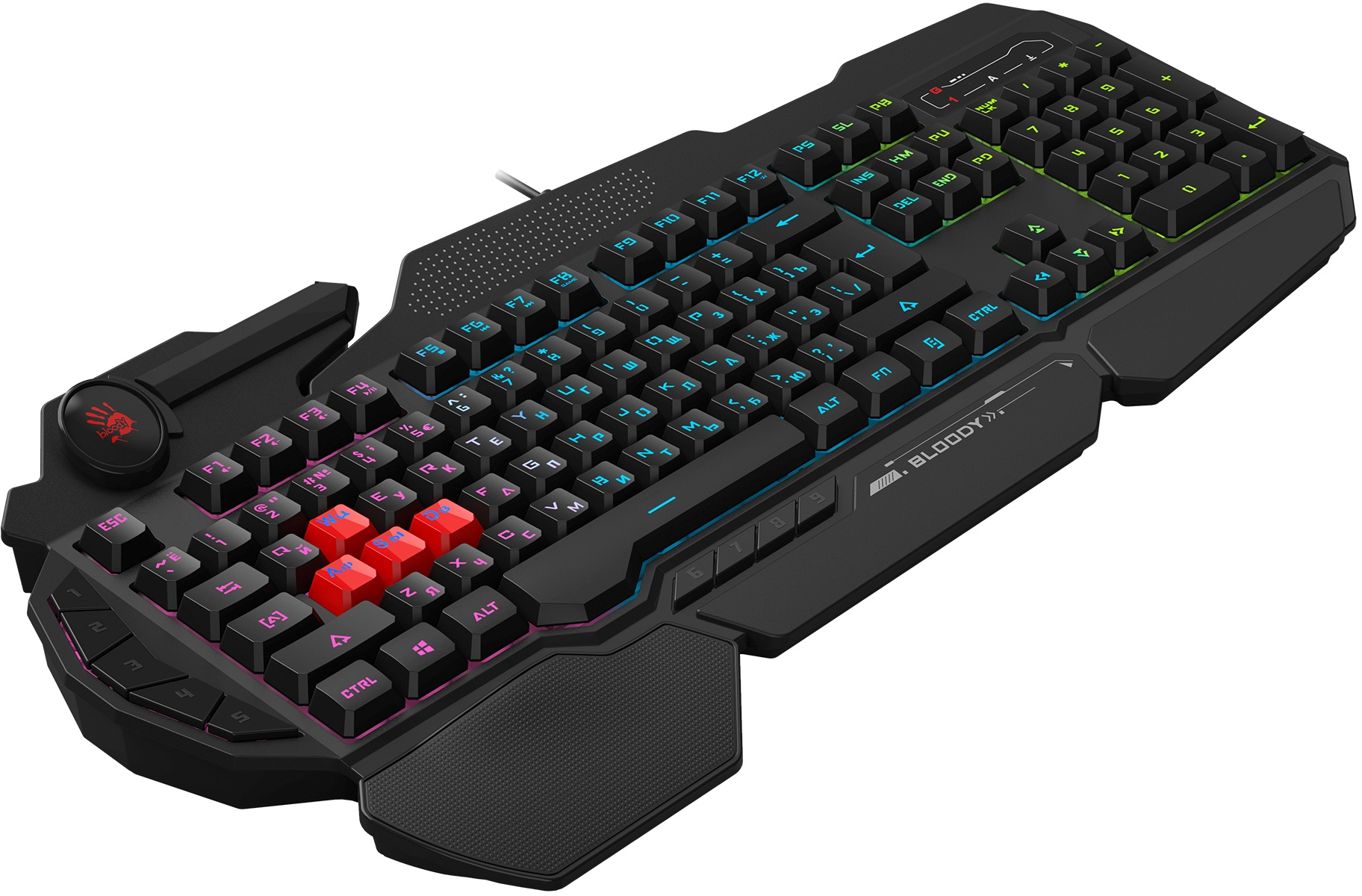 Клавиатура A4Tech Bloody B314 черный USB Multimedia for gamer LED (подставка для запястий)