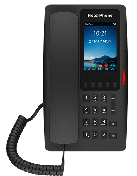 Отельный SIP-Телефон Fanvil H6W, 2 SIP-акк., 3.5", 320x480 Цвет. экран, POE, БП в комп., 1x100 Mbps,