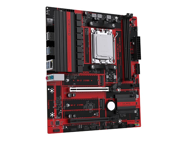Материнская плата MAXSUN MS-B650M I-CAFE, AM5, B650, 2*DDR5, 2*SATA3, 2*M.2, USB 3.2, USB 2.0, 2*PCI