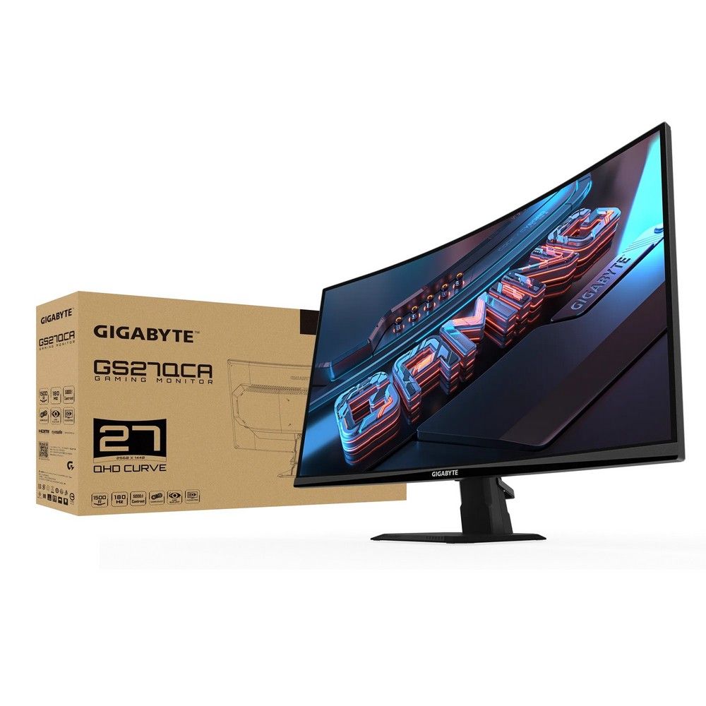 Монитор 27" Gigabyte GS27QCA EU  Black (VA, 2560x1440, 2xHDMI 2.0, 1xDP1.4, 250кд/м2, 5000:1, 1