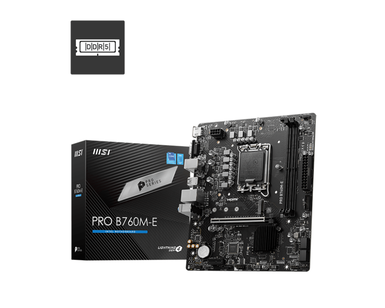 Материнская плата MSI PRO B760M-E LGA1700/B760/2xDDR5/mATX/HDMI, VGA