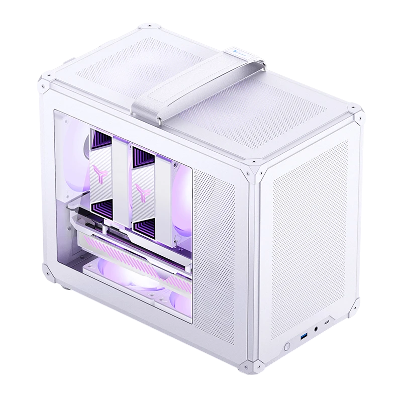 Корпус JONSBO C6 MAX Handle, Mini-Tower, TG, no fan, 1xUSB-A 3.0 + 1xUSB-C 3.1, mATX, mITX White