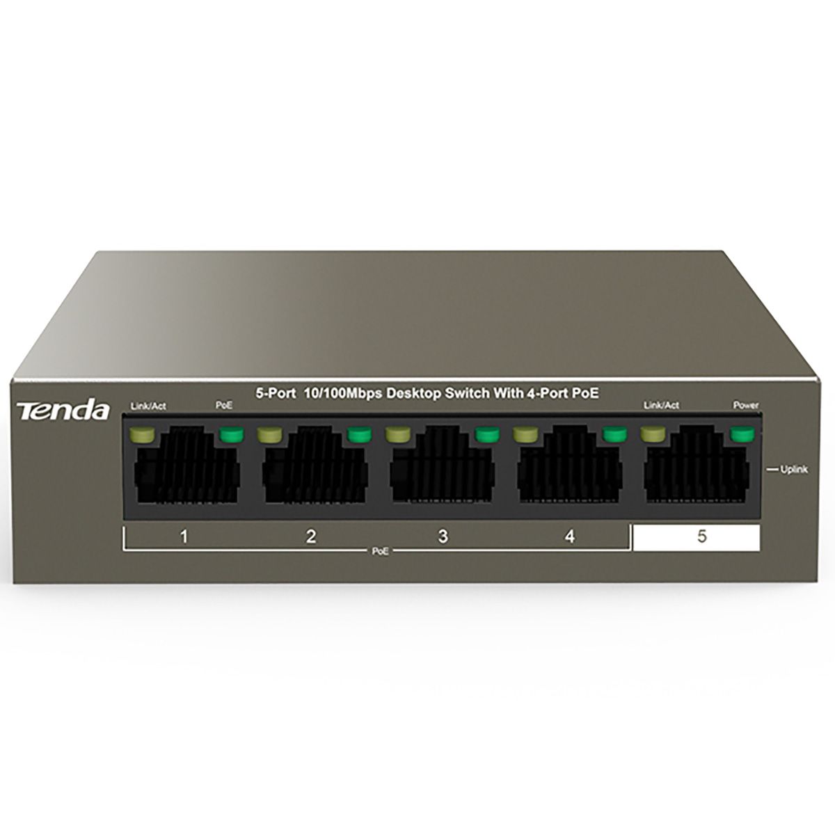 Коммутатор Tenda TEF1105P-4-63W (L2) 5x100Мбит/с 4PoE 58W неуправляемый