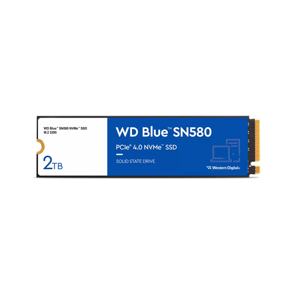 Накопитель SSD WD S PCIe 4.0 x4 2TB WDS200T3B0E Blue SN580 M.2 2280