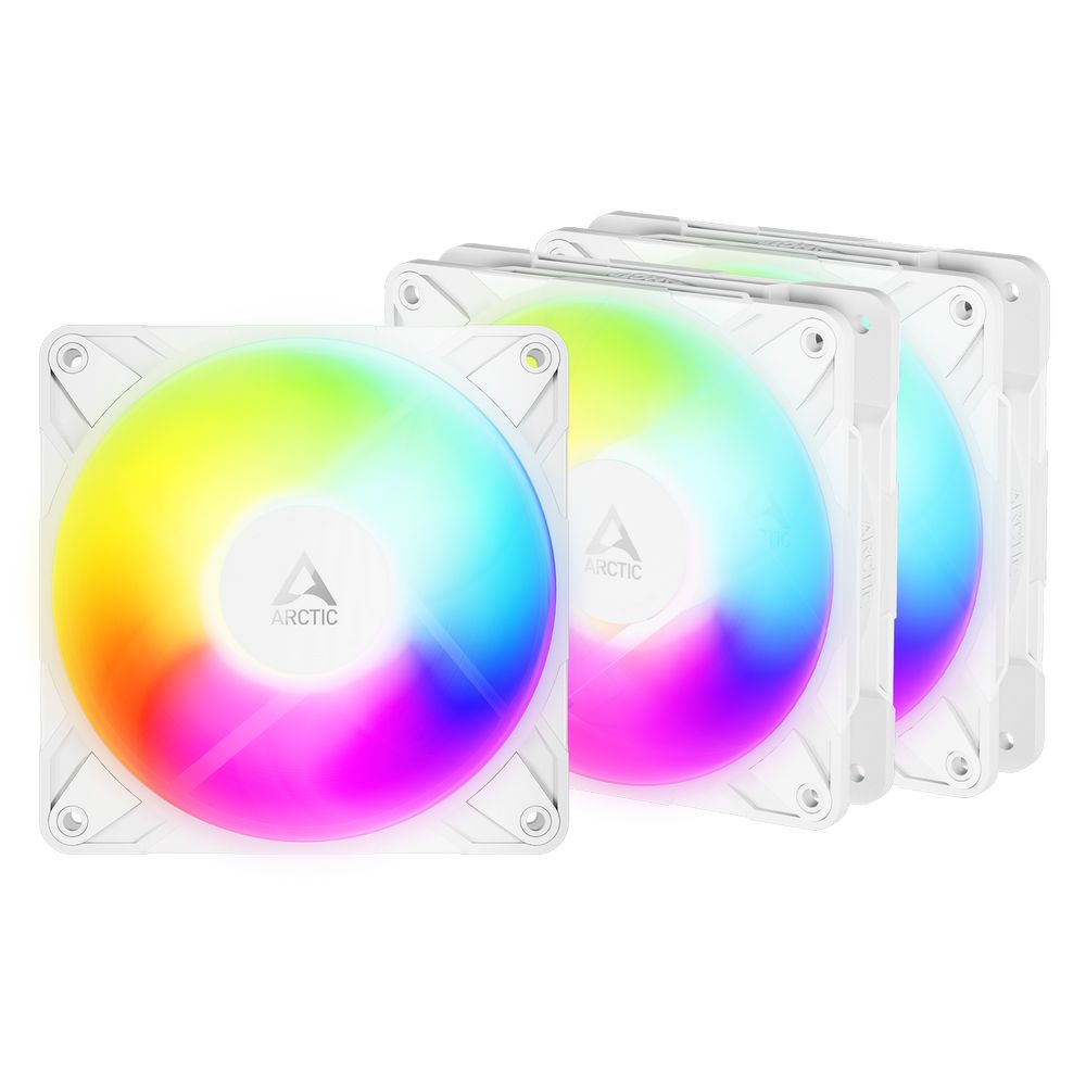 Комплект реверсных вентиляторов ARCTIC P12 Pro Reverse A-RGB White [120 x 120 мм, 4 pin Male / 4 pin Female, 500 об/мин - 3000 об/мин, в комплекте - 3