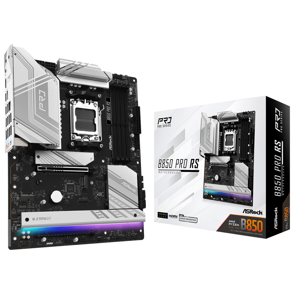 Материнская плата Asrock B850 PRO RS Socket AM5 AMD B850 ATX AC`97 8ch(7.1) 2.5Gg RAID+HDMI