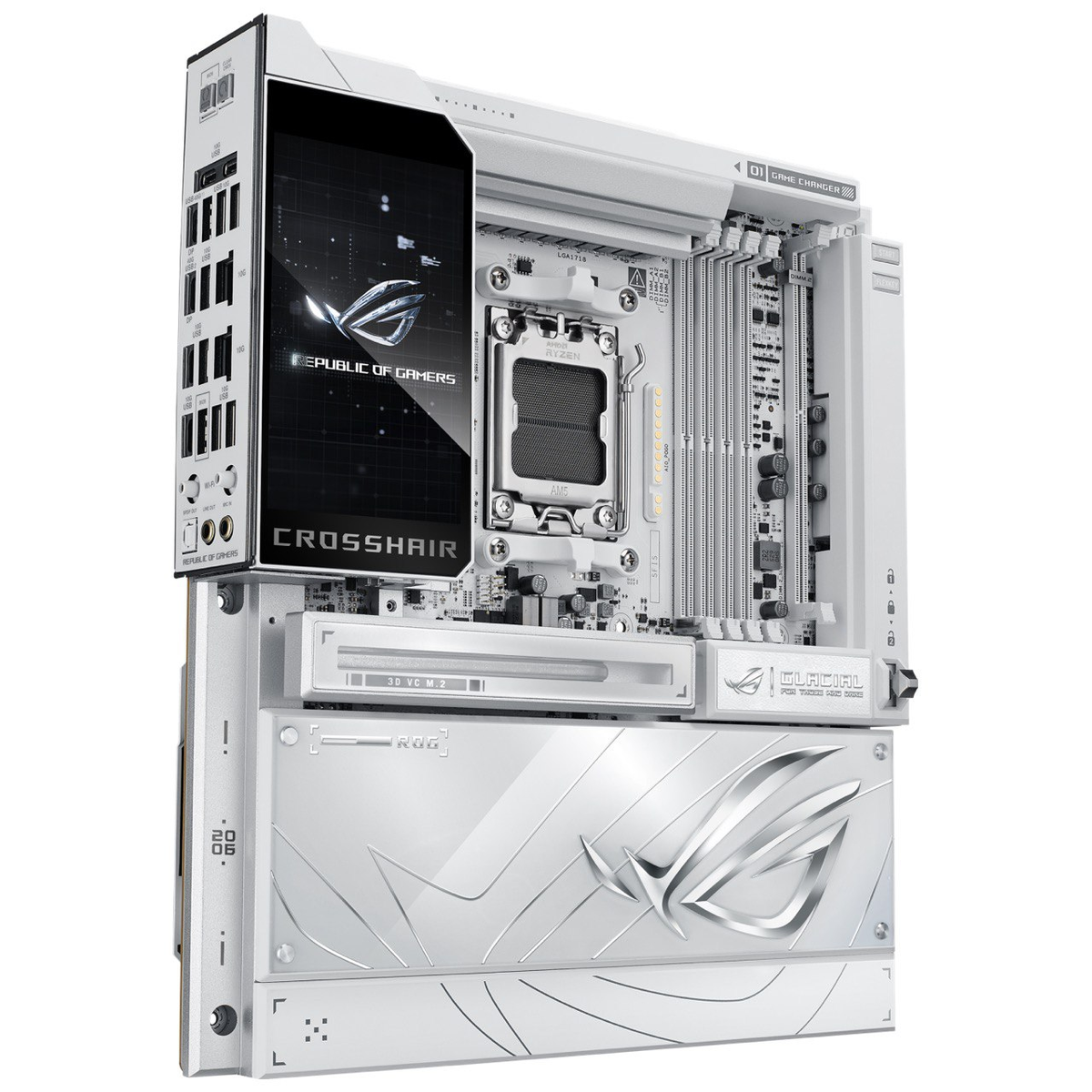 Материнская плата ASUS ROG CROSSHAIR X870E GLACIAL AM5 E-ATX 4xDDR5 2xPCIEx16 2xM.2 2xUSB-C 2x10GLAN