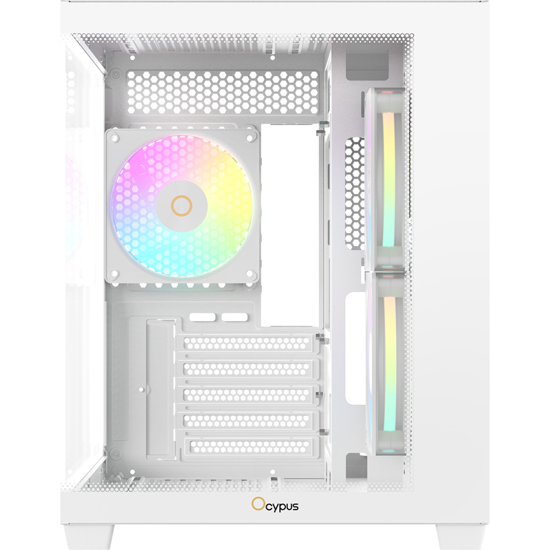 Корпус Case Ocypus Gamma C54 WH ARGB, Midi-Tower, TG, 3x120mm ARGB, 1xUSB-A 3.0 + 2xUSB 2.0, mATX, m