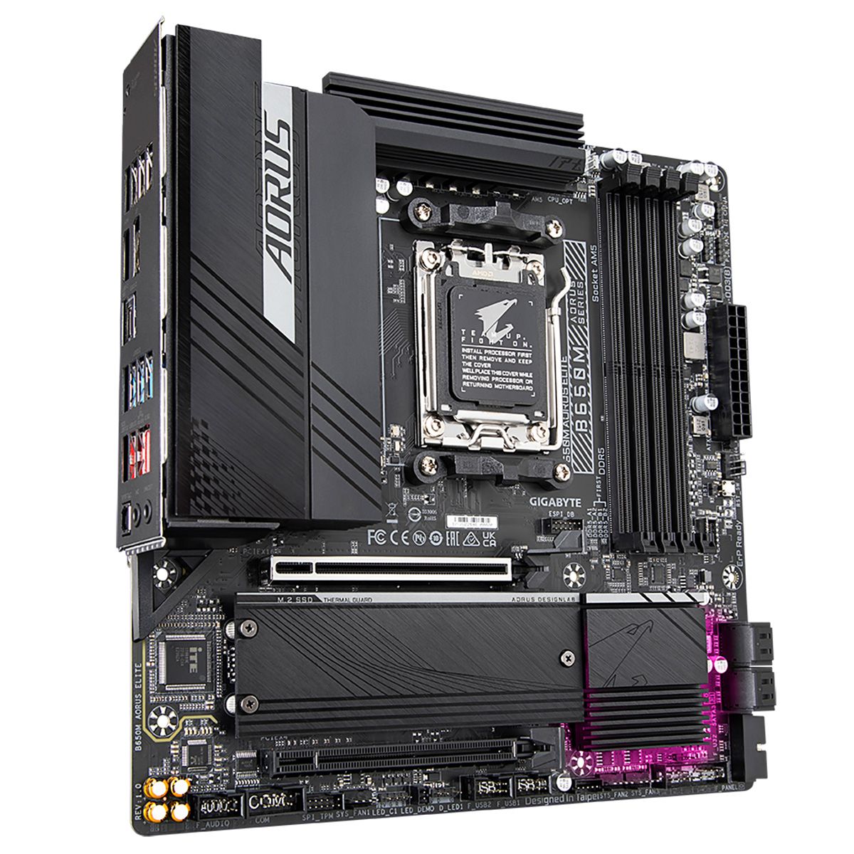 Материнская плата Gigabyte B650M AORUS ELITE Socket AM5 AMD B650 mATX AC`97 8ch(7.1) 2.5Gg RAID+HDMI