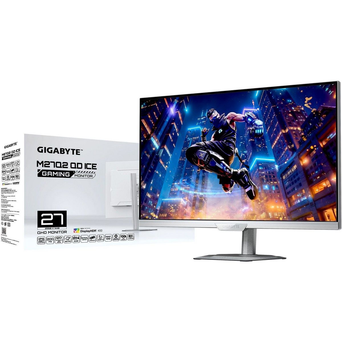 Монитор 27" Gigabyte M27Q2 ICE EK  (IPS, 2560x1440, 1ms, 178°/178°, 350 cd/m, 1000:1, 3xUSB3.2,