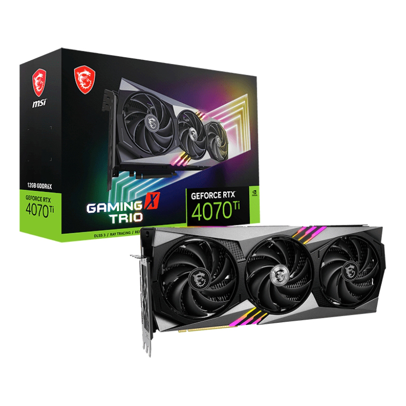 Видеокарта MSI PCI-E 4.0 RTX 4070 Ti GAMING X TRIO 12G NVIDIA GeForce RTX 4070TI 12288Mb 384 GDDR6X 
