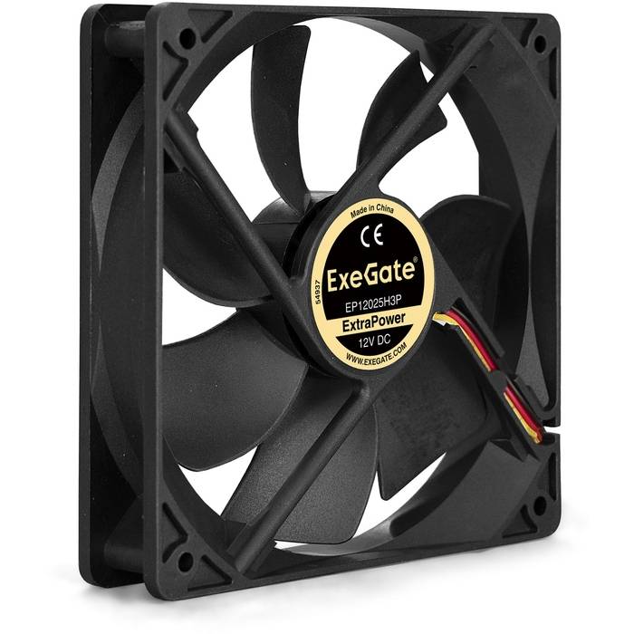 Вентилятор для корпуса Exegate EX283387RUS 120х120x25 черный 3-pin 28дБ OEM