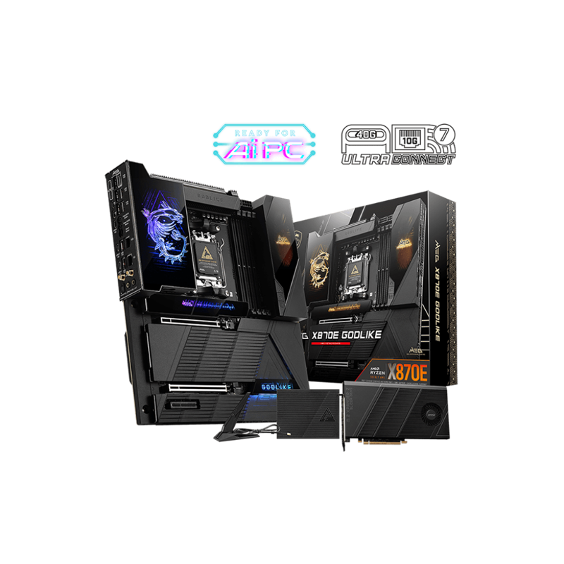 Материнская плата MSI MEG X870E GODLIKE X870E, AM5, 4*DDR5, 2*PCIEx16, 1*PCIEx4, 7*M.2, 7*TypeC, 8*U