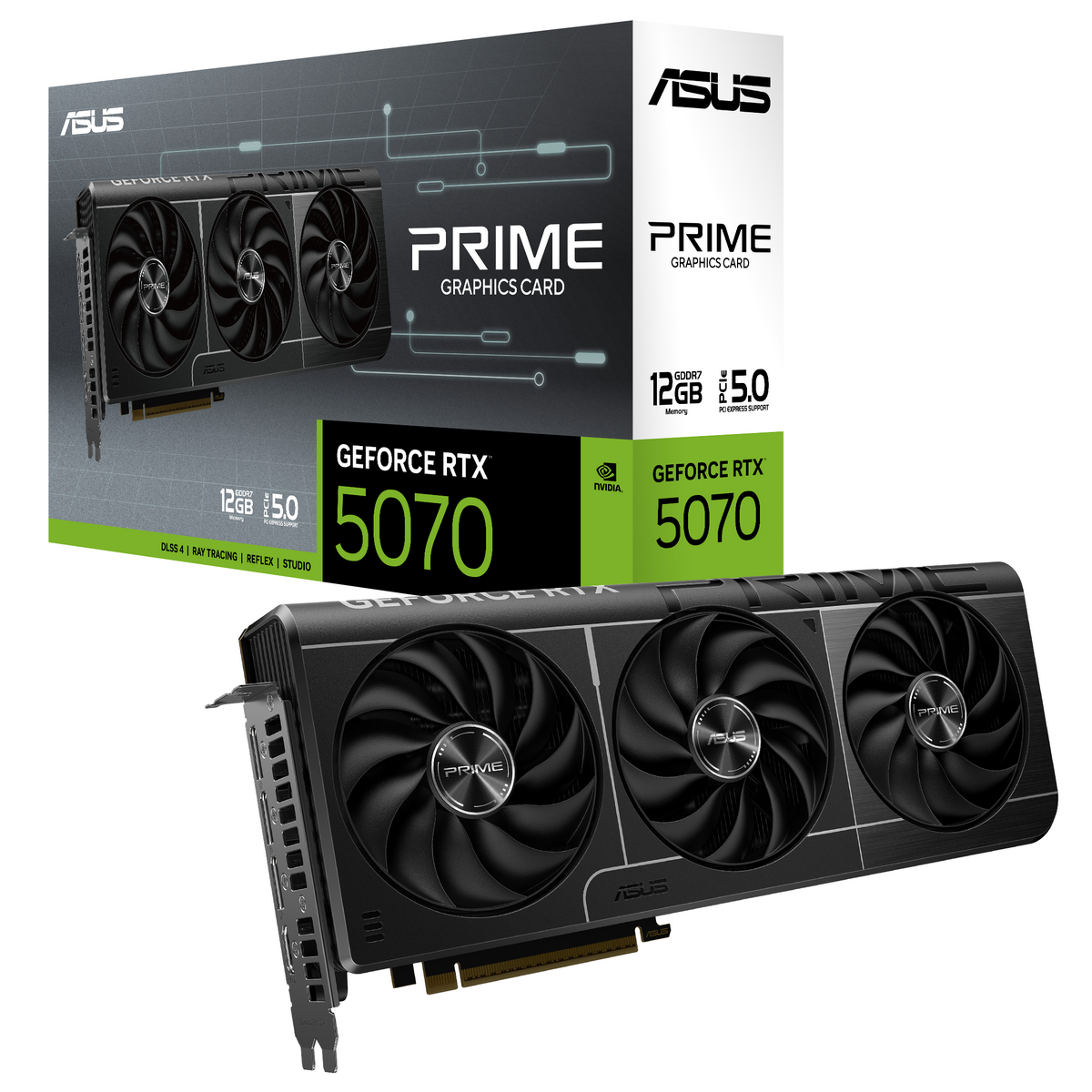Видеокарта Asus PCI-E 5.0 PRIME-RTX5070-12G NVIDIA GeForce RTX 5070 12Gb 192bit GDDR7 2512/28000 HDM