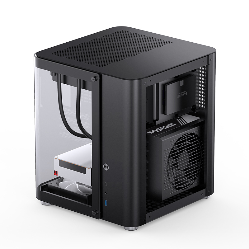 Корпус JONSBO TK-1 Black 2.0, Mini-Tower, no fan, 1xUSB-A 3.2 + 1xUSB-C 3.2, mATX, mITX Black