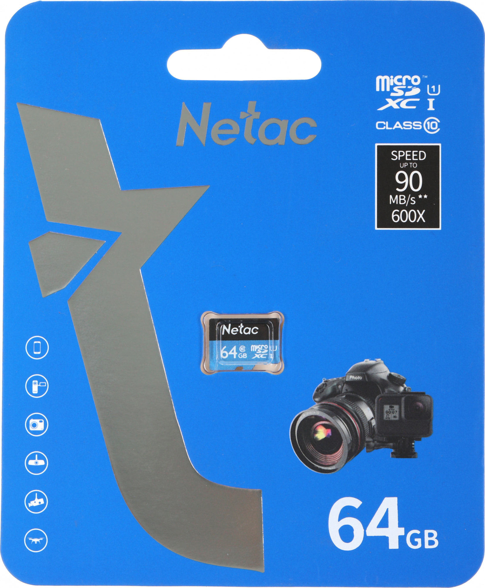 Флеш карта microSDXC 64GB Netac NT02P500STN-064G-S P500 w/o adapter