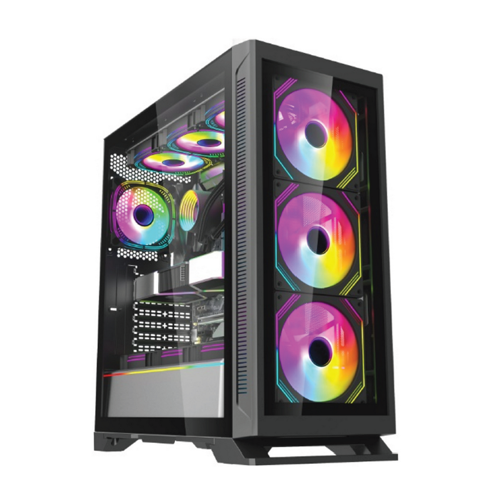 Корпус для ПК Forza FZ-G901 EATX Case, black, w/o psu,Tempered glass front panel, 2x3,5", 2x2,5