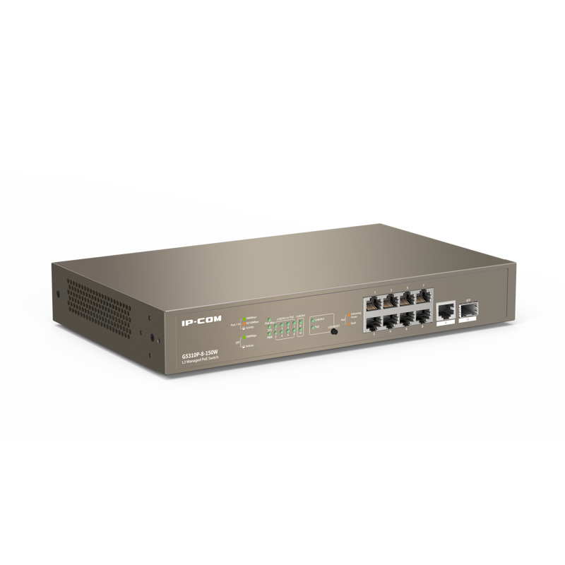 Коммутатор IP-Com G5310P-8-150W (L3) 8x1Гбит/с 1xКомбо(1000BASE-T/SFP) 1SFP 8PoE 130W управляемый
