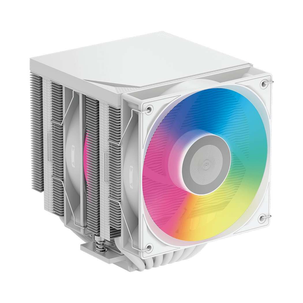 Кулер для процессора CPU Cooler PCCooler RT720 TC ARGB WH (270W, 4-pin PWM, 157.5mm, Al Cu, 7x6mm, ARGB, 2x120mm, 73.32CFM, 34.9dBA, 2200RPM, S: 1851 1700 1200 115X, AM5 AM4, white)