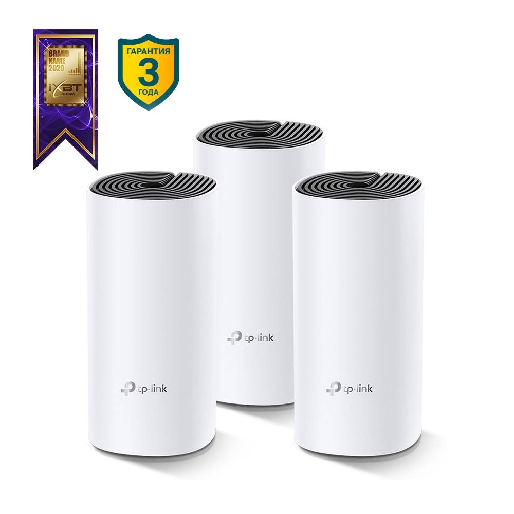 TP-Link Deco E4(3-pack), AC1200 Домашняя Mesh Wi-Fi система, 3 устройства, до 300 Мбит/с на 2,4 ГГц 