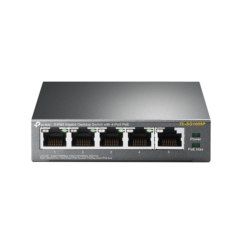 Коммутатор TP-Link TL-SG1005P (L2) 5x1Гбит/с 4PoE+ 65W неуправляемый