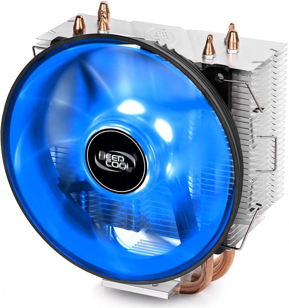 Кулер CPU DEEPCOOL GAMMAXX 300B (универсальный, 130W, 18-21 dB, 900-1600 rpm, 120мм, 4pin, медь+ алюминий, синяя подсвет