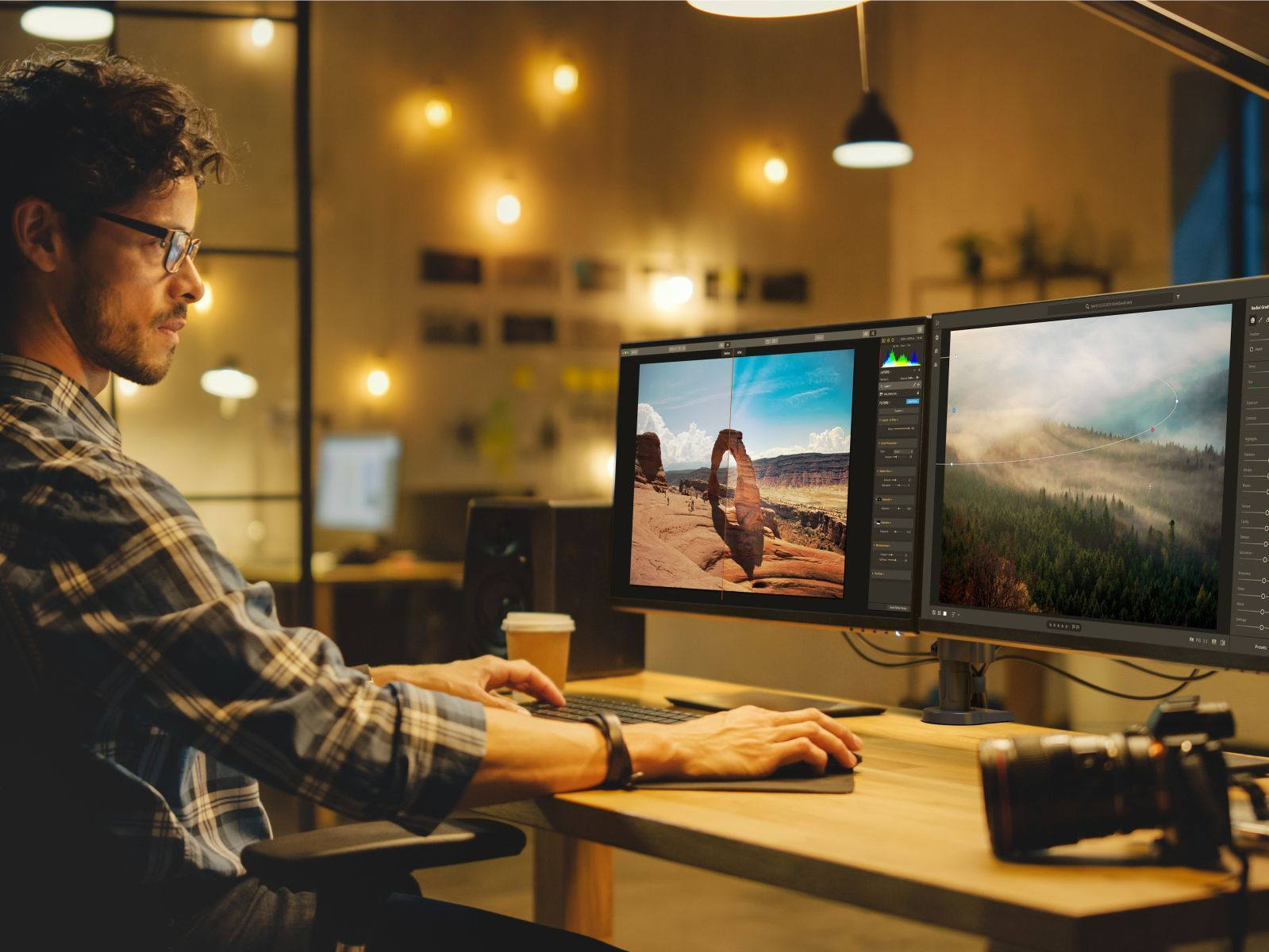 Кронштейн для мониторов Onkron G140 черный 13"-32" макс.16кг настольный поворот и наклон верт.переме